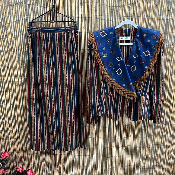 Vintage 1980’s Avant-Garde Western Skirt Set - Picture 3 of 10